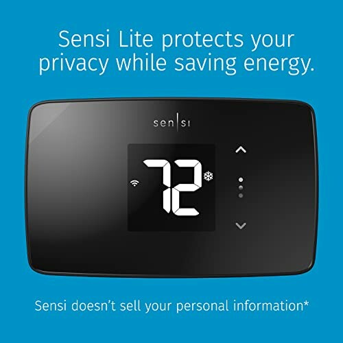 Sensi Lite thermostat with privacy and energy-saving features.