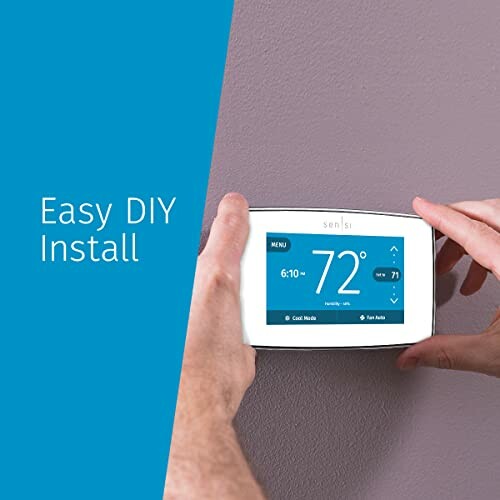Hands installing a smart thermostat with easy DIY instructions.